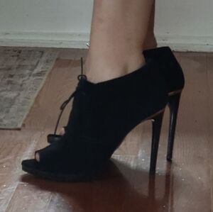 Elegant Black Peep-Toe Heels